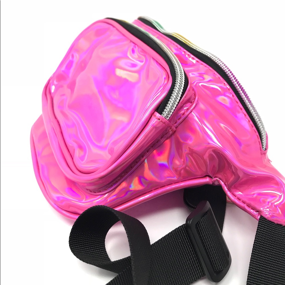 Fanny Pack Polyurethane Mini Bag w Rainbow Shine - Picture 5 of 5